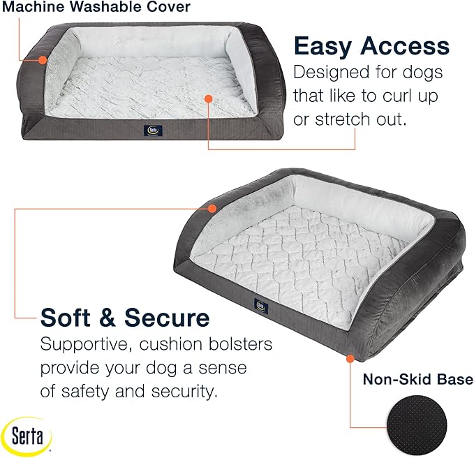 Serta Orthopedic Quilted Couch Dog Bed - Image 3