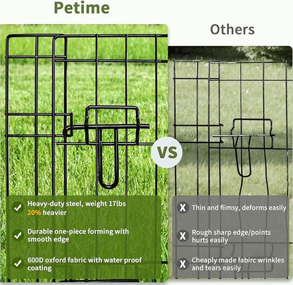 PETIME Foldable Metal Dog Exercise Pen/Pet Puppy Playpen Kennels Yard Fence - Image 4