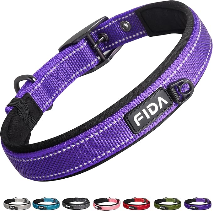 Fida Heavy Duty Dog Collar, Ultra Comfortable Soft Neoprene Padded, Adjustable by Fida