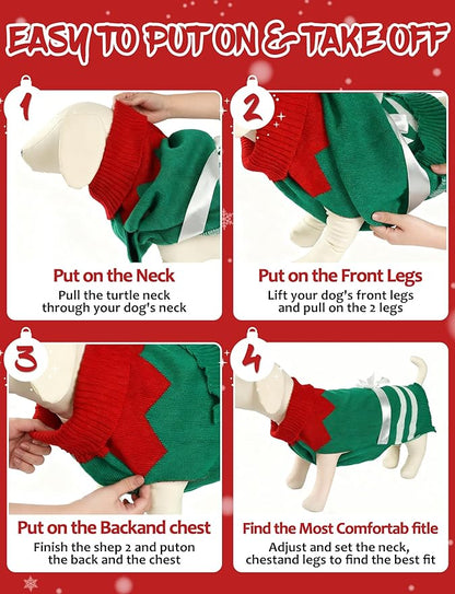 Dog Christmas Sweater, Soft Warm Pet Clothes Coat - Image 5