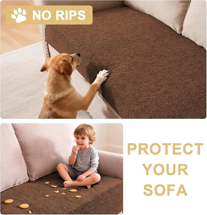 H.VERSAILTEX Non Slip Pet Couch Cover Chenille Dog Bed Protector Thick Soft - Image 8