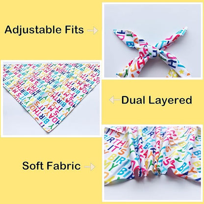 Birthday Dog Bandanas 1 Pack, Colorful HBD Dog Scarfs - Image 4