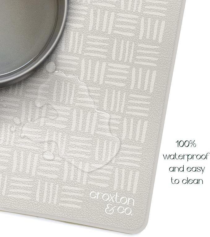CROXTON & CO. Non-Slip Faux Leather Pet Feeding Mat - Image 4