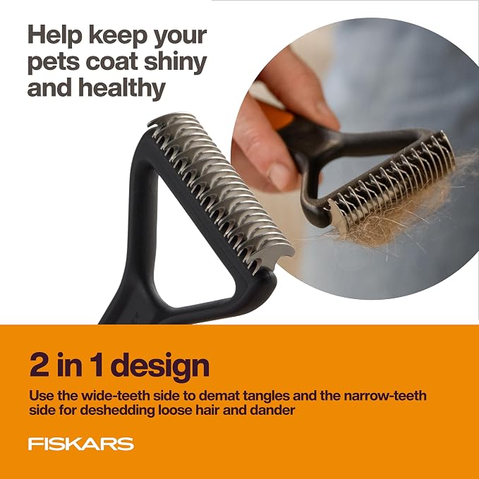 Fiskars Pet, Cat and Dog Brush, Fine Bristles & SoftGrip Handle - Image 3