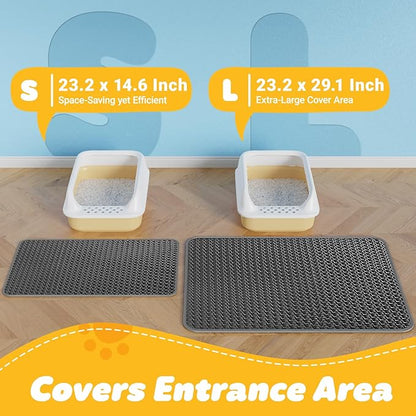 Cat Litter Mat - 23.2'' x 29.1'' Large Litter Trapping Mat, Waterproof - Image 2