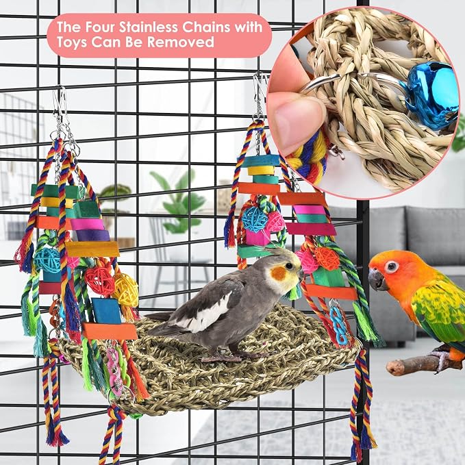 KATUMO Bird Toys, Bird Foraging Wall Toy Large Size Seagrass Woven Climbing - Image 6