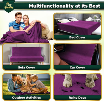 Paw Buddies Waterproof Blanket 80"x90" – Reversible Microfleece Throw - Image 5