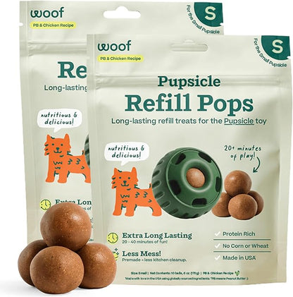 WOOF Pupsicle Refill Pops, Delicious Long Lasting Dog Treats, Pre-Made Pupsicle by Woof
