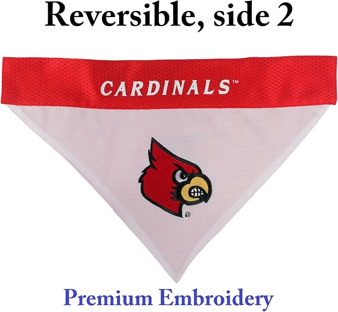 Pets First Collegiate Pet Accessories, Reversible Bandana, Louisville Cardinals - Image 2