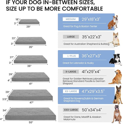 Orthopedic Memory Foam Bed for Large Dogs, Waterproof Cooling Pet Mats for Crate - Image 5