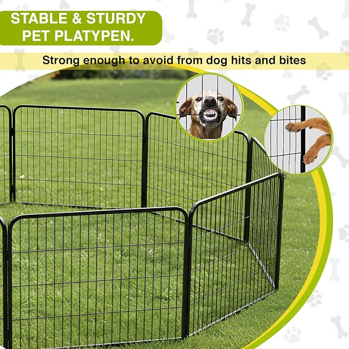 BestPet Dog Playpen 24 Inch 12 Panels Heavy Duty Metal Pet Exercise Pen Without - Image 6