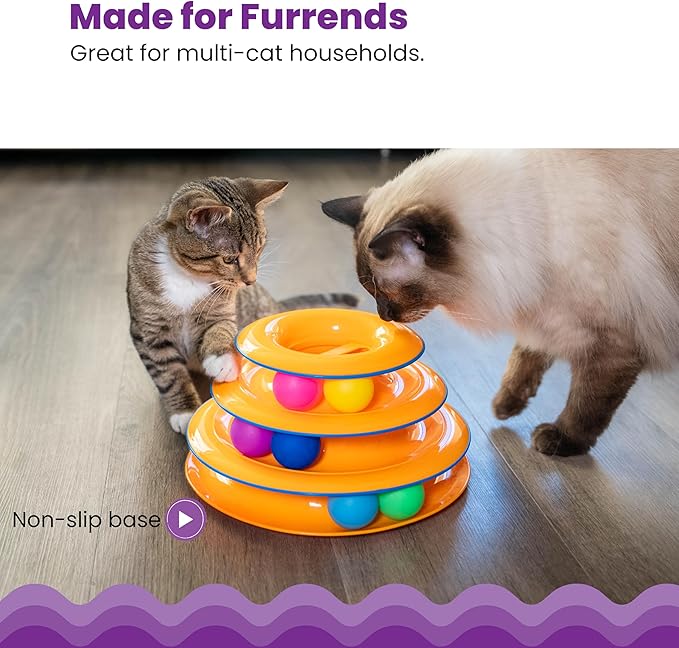 Catstages Tower of Tracks Cat Toy – 3-Level Track Tower - Image 4