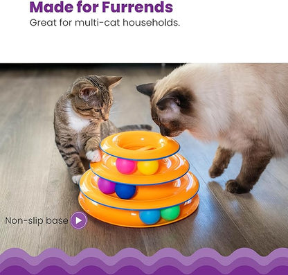 Catstages Tower of Tracks Cat Toy – 3-Level Track Tower - Image 4