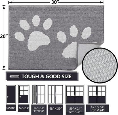Buganda Dog Door Mat for Muddy Paws, Absorbent Dirt Trapper Washable Indoor - Image 2