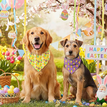 Abbylike 50 Pcs Easter Dog Bandanas Bulk Bunny Egg Carrot Bandanas - Image 6
