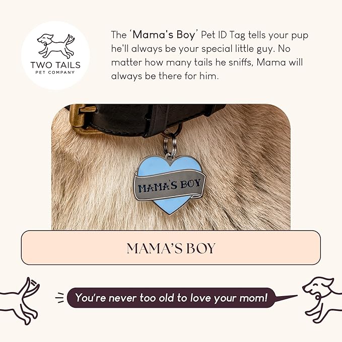 Two Tails Pet Company Personalized 'Mama's Boy' Pet ID Tag - Image 2