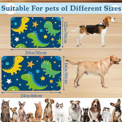 Cartoon Dino Pet Feeding Mat–Christmas Stocking Quick Dry Absorbent Dog Cat - Image 2