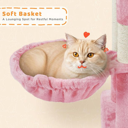 Yaheetech Cat Tree, 82.5in Super Tall Tower w/Cute Top Perches, Scratching Posts - Image 5