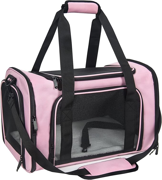 Soft Sided Carrier for Small Medium Cats Dogs, TSA Airline Approved Collapsible by NextFri
