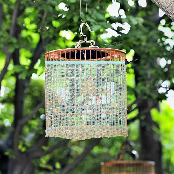 Bird Cage Cover, 45-90'' Adjustable, Universal Nylon Mesh Net, Bird Cage Skirt - Image 7