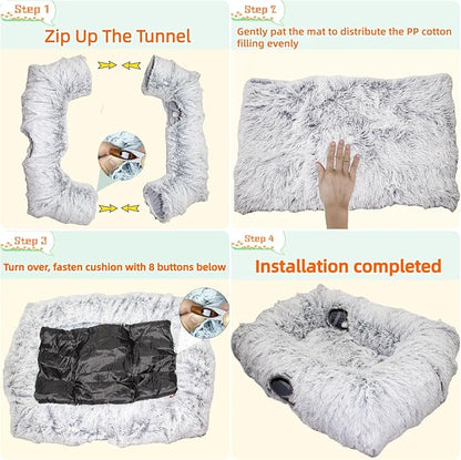XxingSheep 4 Cave Shuttled XL Cat Tunnel Bed - Image 6