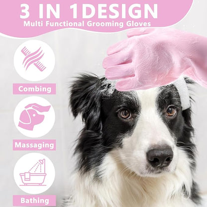 Pet Grooming Gloves—Heat Resistant Dog Washing Gloves - Image 3