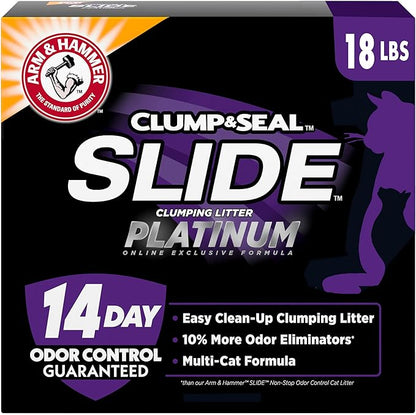 ARM & HAMMER Clump & Seal SLIDE Platinum Multi-Cat Clumping Cat Litter by ARMHAMMER