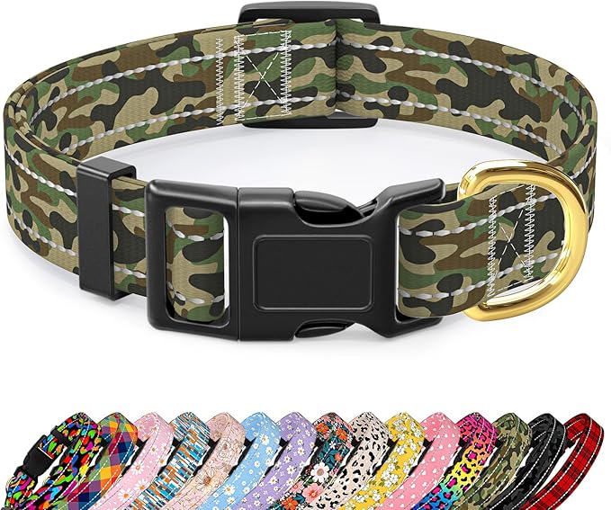 MOODEL Reflective Dog Collar for Large Dogs, Cute Camouflage Adjustable by TMOODEL
