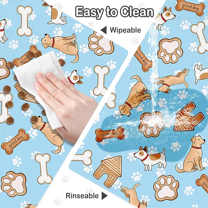 Dog Food Mat for Pet Cat Food Mat, Non-Slip Cat Pet Feeding Mats for Floor - Image 7