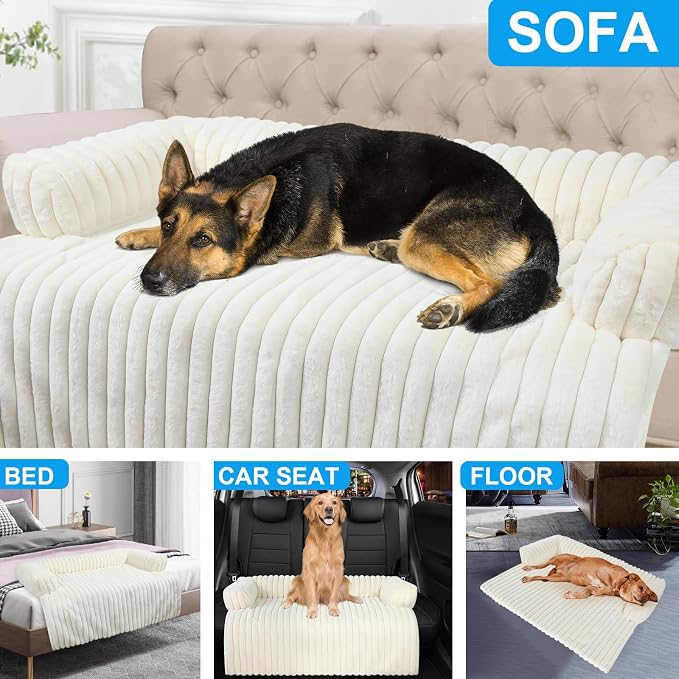 Wn's Day Luxurious Dog Couch Bed, Washable Calming Dog Couch Cover, Removable - Image 5