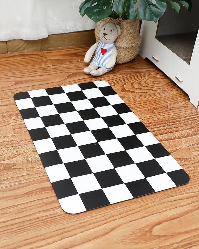 Ralxion Checkered Dog Feeding Mat, Absorbent Mats by Ralxion