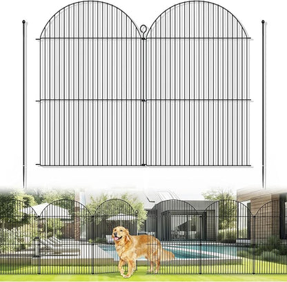 10Pcs No Dig Garden Fence, 32in/24ft Rustproof Metal Dog Fence Outdoor by Tivray
