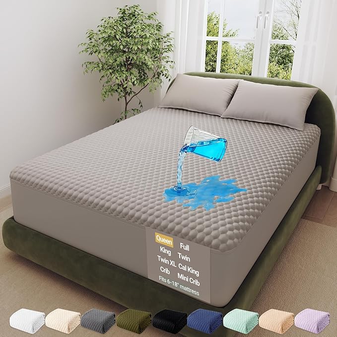 OhGeni 100% Waterproof Mattress Protector, Queen Size Mattress Soft Pad by OhGeni