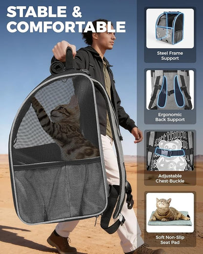 Cat Carrier Backpacks for Kitty Small Dog up to 15 lbs, Lightweight and - Image 6