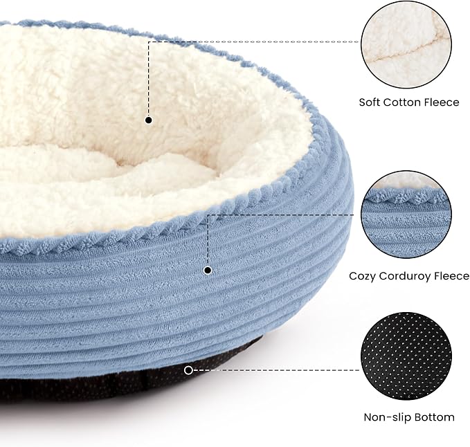 Love's cabin Round Donut Cat and Dog Cushion Bed, 20in Pet Bed - Image 2