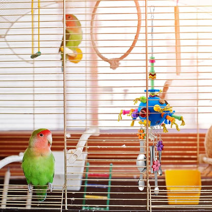 3 Pcs Extra Large Bird Parrot Toy Multicolored Natural Wooden Parrot Cage - Image 7