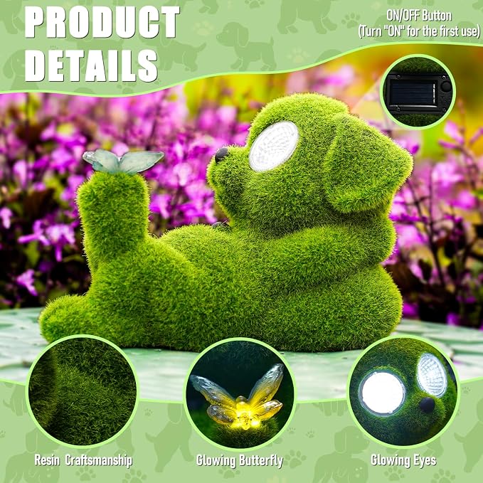 Solar Topiary Dog Garden Statue - Image 4