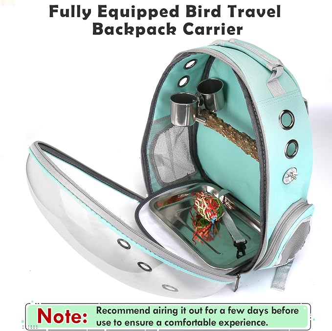 Bird Backpack Carrier with Perch, Portable Wild Bird Travel Cage Bag, Parrot - Image 4