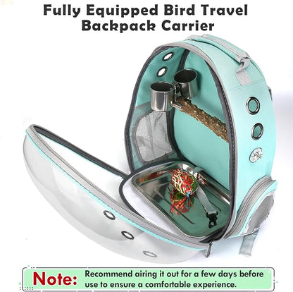 Bird Backpack Carrier with Perch, Portable Wild Bird Travel Cage Bag, Parrot - Image 4