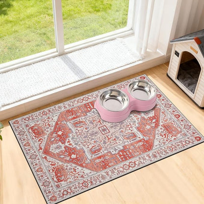 famibay Dog Food Mat, Absorbent Cat Dog Mats by Famibay