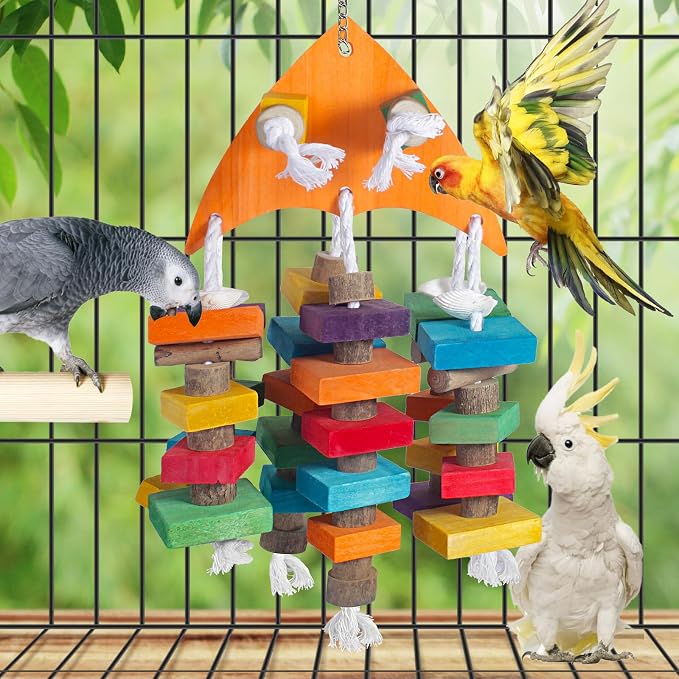 22.8" Natural Shell Parrot Toy for Medium & Large Birds - Image 5