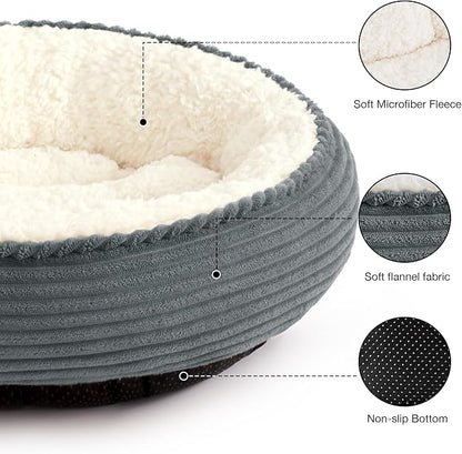 Love's cabin Round Donut Cat and Dog Cushion Bed, 20in Pet Bed - Image 2