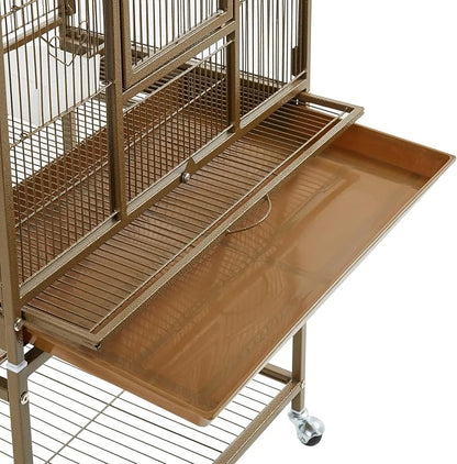 Topeakmart 53.5inch Large Bird Cage Metal Mobile Parrot Cage - Image 7