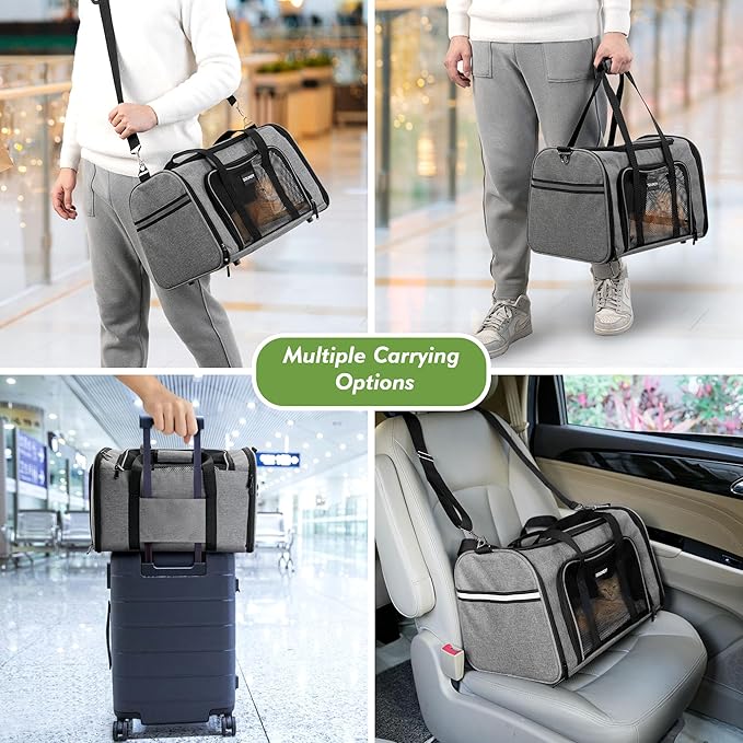 Soundy Large Cat Carrier Dog Carrier Under 25 Lbs, Collapsible Ventilated - Image 7