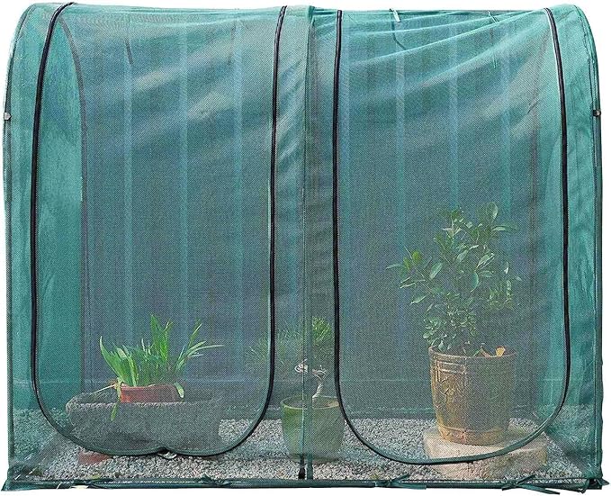 Poray Large Tunnel 73''x37''x61''Plant Netting Cover, 5FT Tall Crop Cage Tomato by porayhut