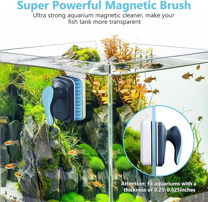 fishkeeper Aquarium Magnetic Glass Cleaner, Fish Tank Algae Magnet Cleaning Tool - Image 2