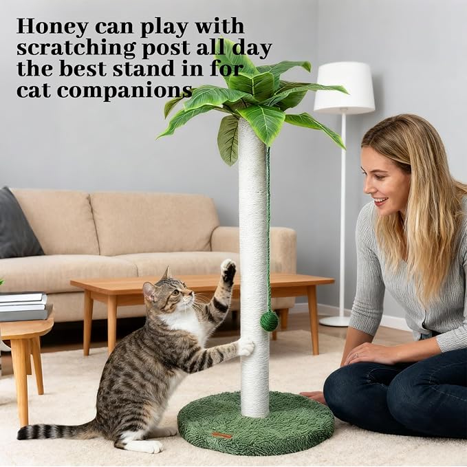 Meowoou Cat Scratching Post 33 Inch Tall Cat Scratcher - Image 5