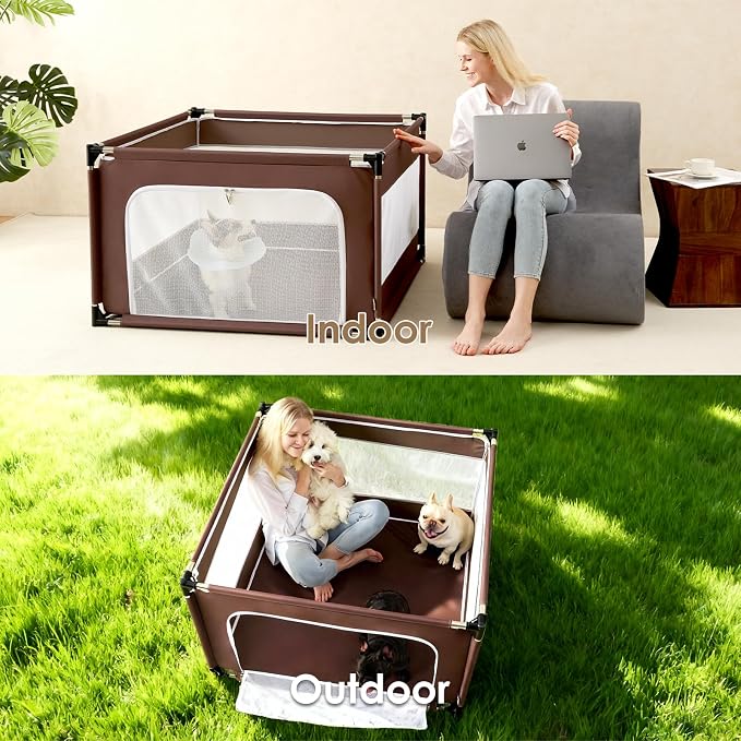 EHEYCIGA 42x42x26 Inches Puppy Playpen Without Top Cover - Image 8
