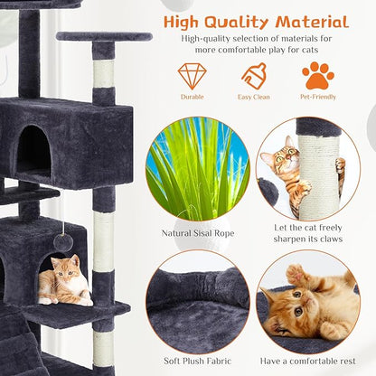 Sweetcrispy 54 Inch Cat Tree Tower, Indoor Cat Condo - Image 2