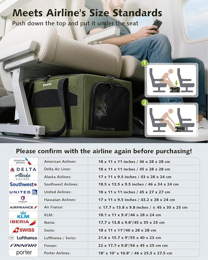 Pecute Top Side Expandable Pet Carrier Airline Approved Dog Cat Carrier - Image 4